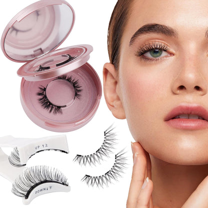 Magnetic Eyelashes Natural Look Magnetic Lashes with Applicator Reusable Magnetic Eyelashes No Glue and No Eyeliner Needed Magnetic Eyelashes 2 Pairs (DWSP+YJ07)