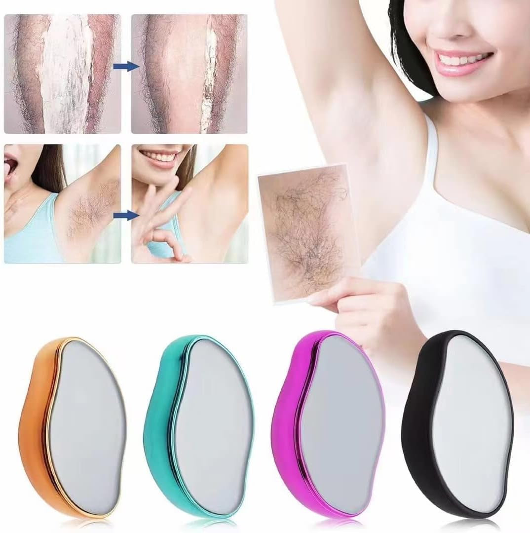 Bleam Crystal Hair Eraser - Painless Hair Removal & Exfoliation for Smooth Skin (Black)